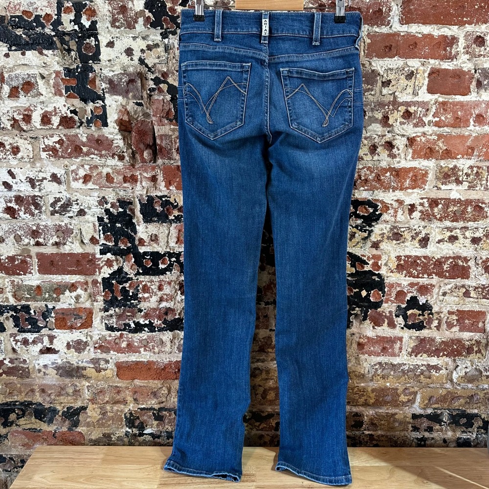 Ariat Jeans Womens 27L Blue Denim Makenzie Perfect Rise Straight Real 28x34" - Picture 4 of 16